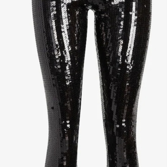 BNWT HIGH RISE SEXY ALL SEQUIN BLACK LEGGINGS FROM EXPRESS SIZE SMALL - Picture 4 of 5